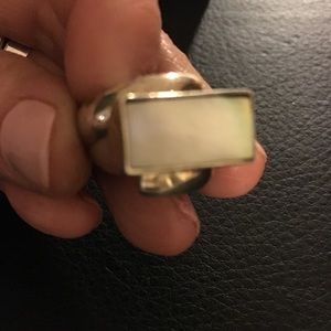 Ring size 5.5 / 6 silver 950 concha nácar